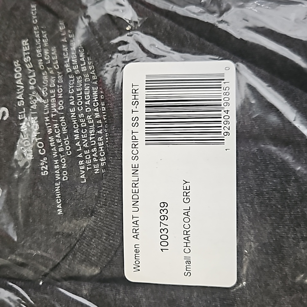 Ariat Women's Underline Script SS t-shirt sz Small. Item 10037939 in Charcoal - Picture 3 of 3